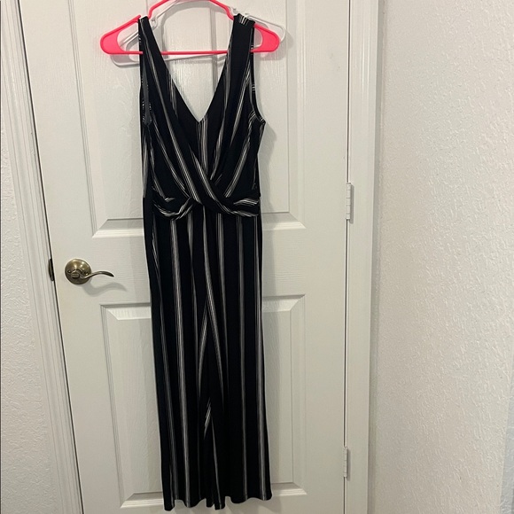 Candie's V-Neck Black and White Striped Romper - Picture 1 of 3